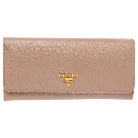 prada saffiano wallet beige